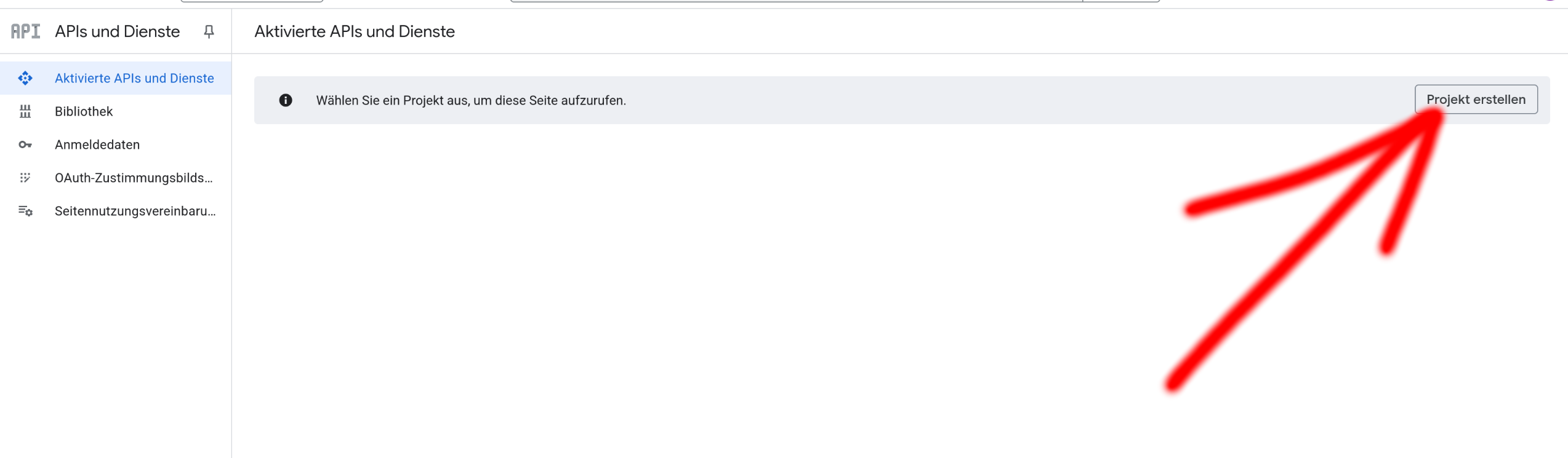 Neues Projekt anlegen