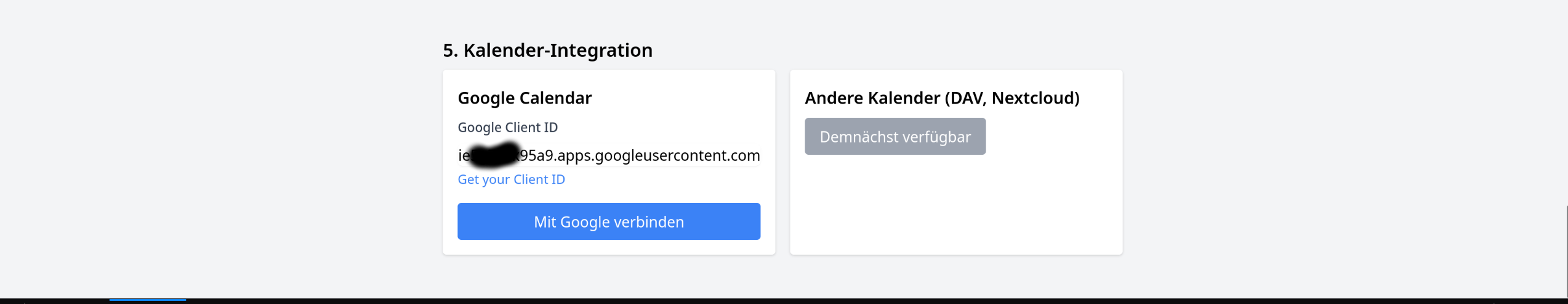 Client ID kopieren